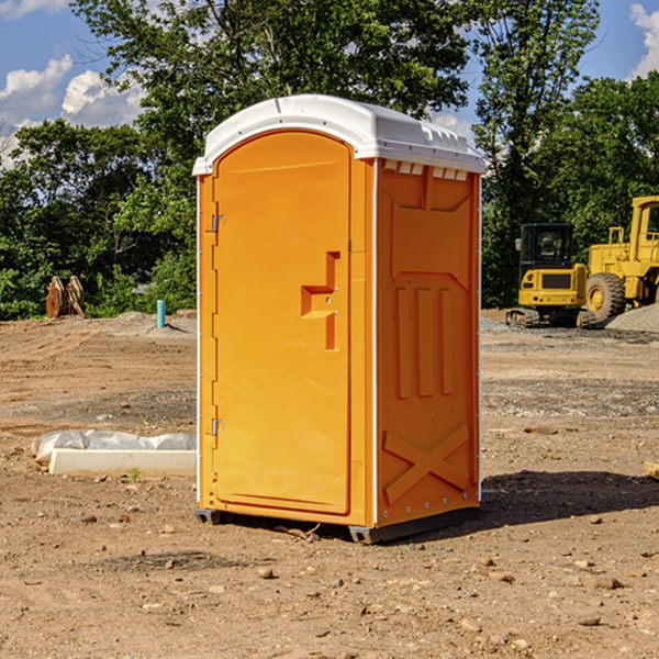 how often are the porta potties cleaned and serviced during a rental period in Brent